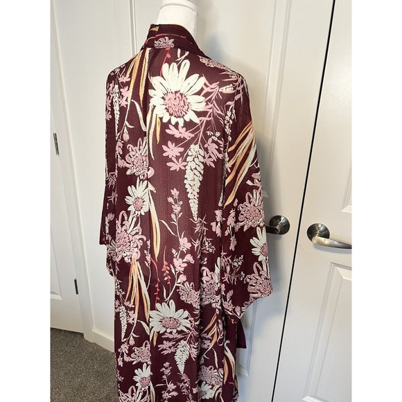 Free People Intimate Floral Duster Cover Up Open Front Lightweight Size Small S - Picture 15 of 16